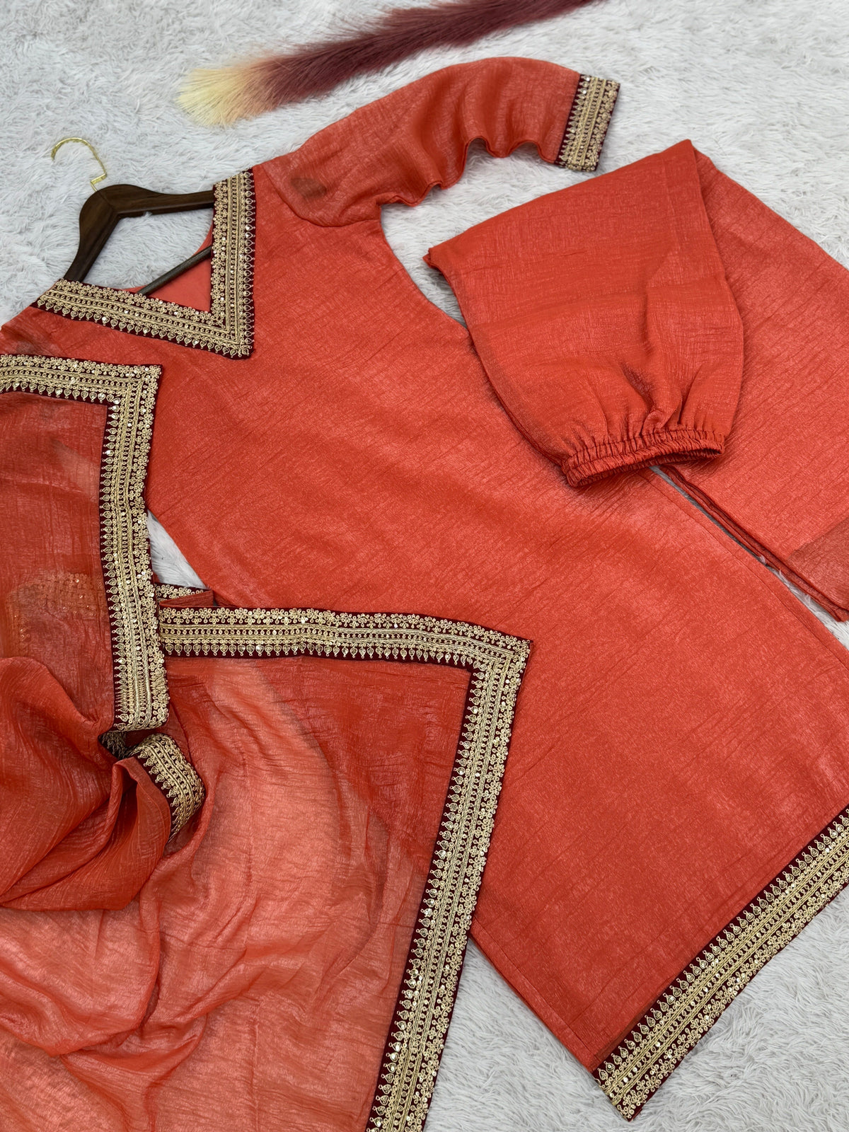 Fab Zone Festive Embroidered Set with Dupatta