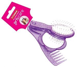 Titania 1309 Girl-Hand Bag ,3 Pcs-Brush,Comb & Mirro