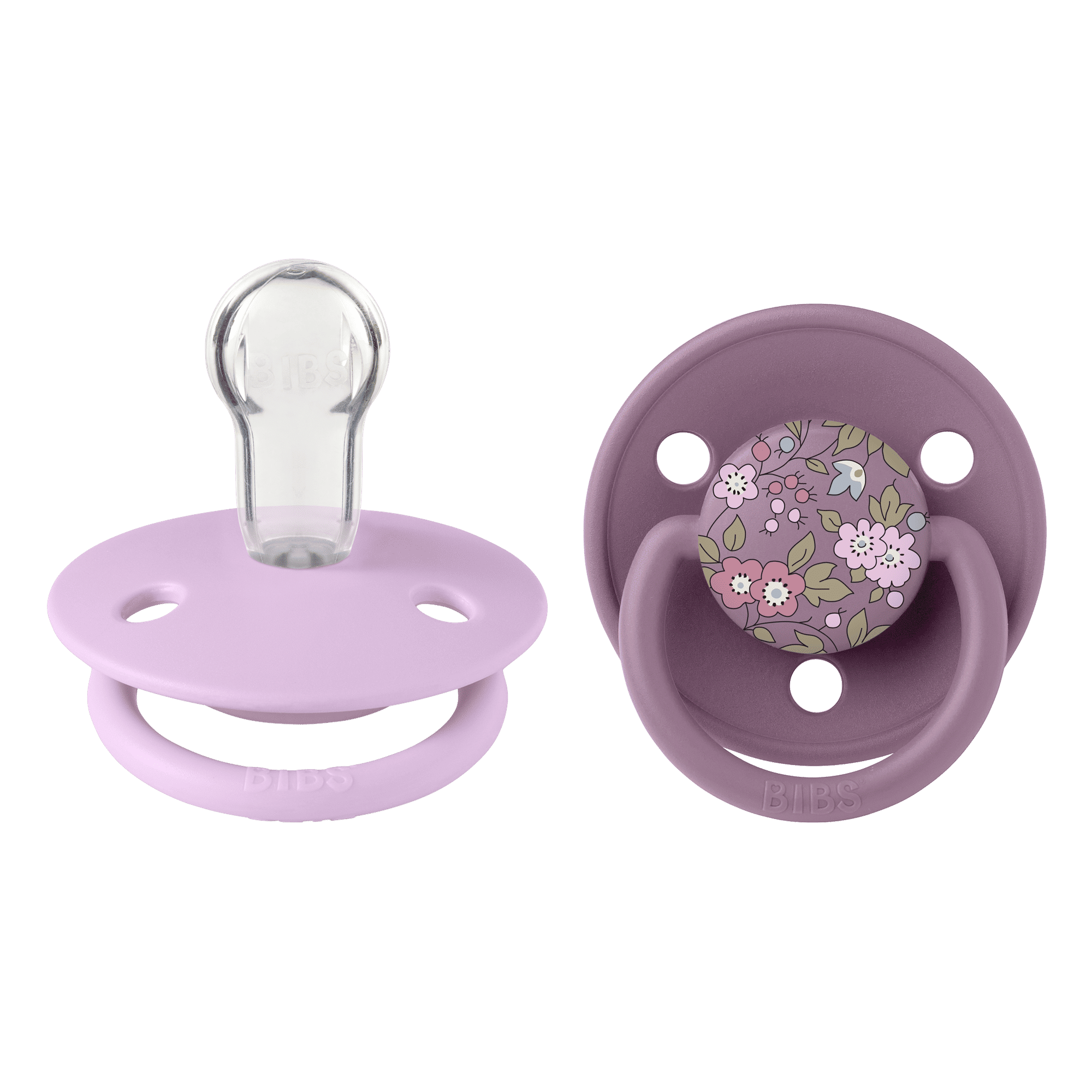 Bibs -x Liberty De Lux 2 Pack Silicone Onesize-Camomille/Mauve