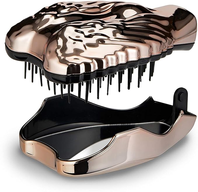 Tangle Angel Professional Compact Hair Brush Rose Gold With Mirror