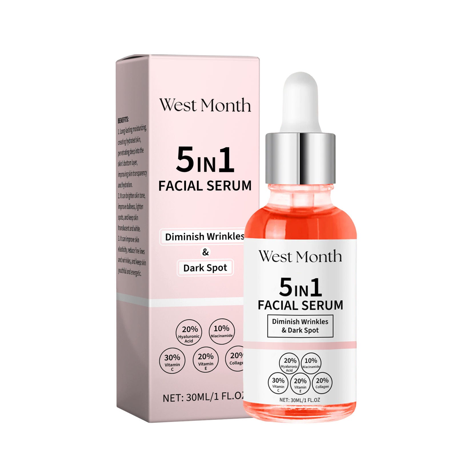All-in-One Vitamin C Serum for Brightening, Anti-Aging, Multi-effect Skin Repair ,30ml