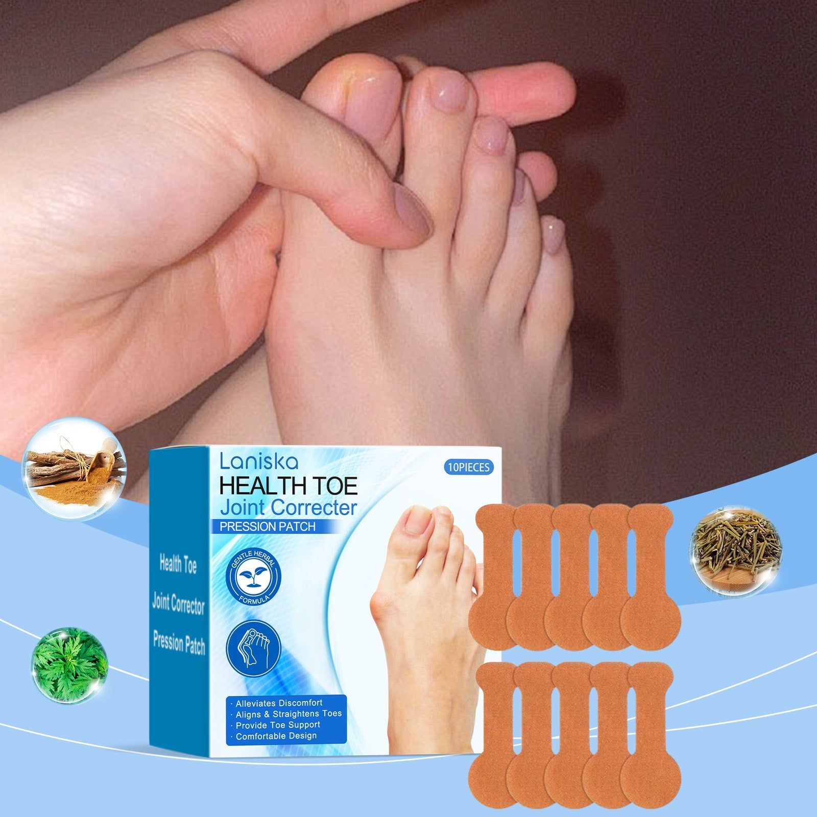 Relief for Toe Joints, Foot Care Patch, Natural Pain Relief, Daily Comfort ,10pieces