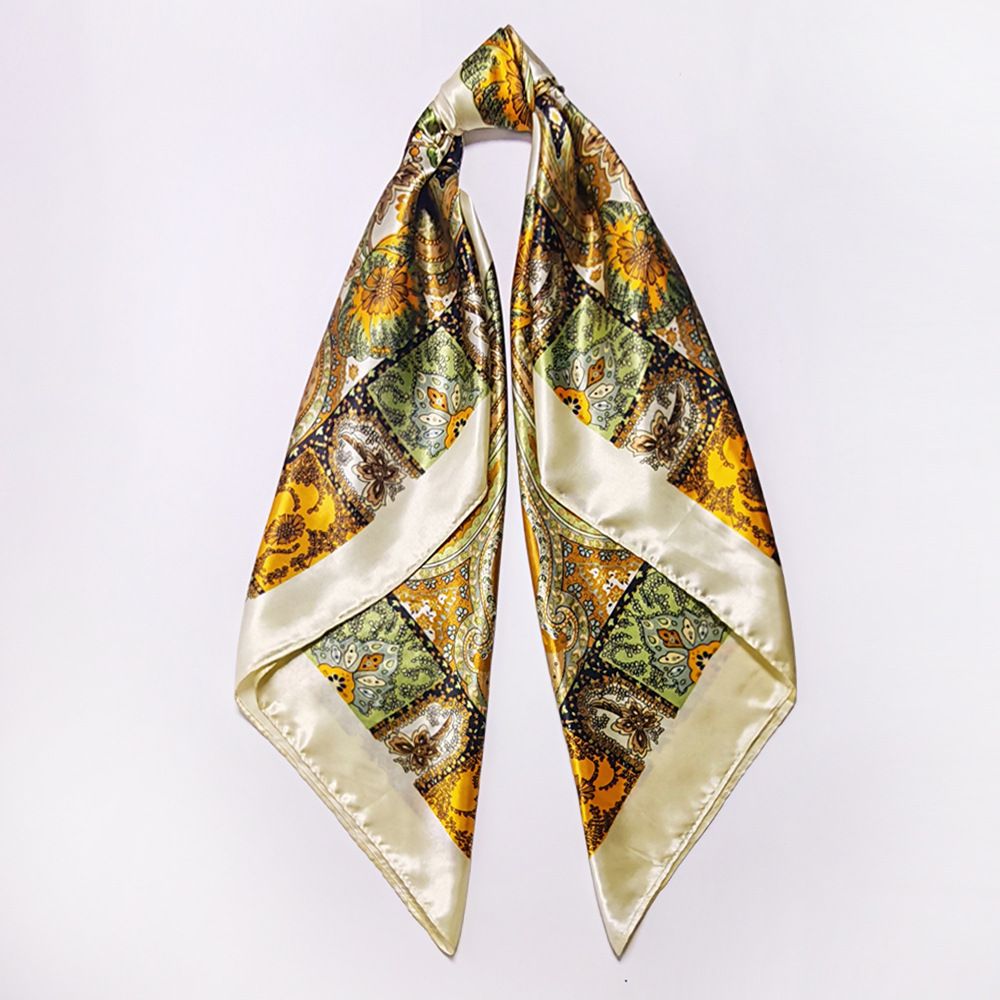 4Pcs Paisley Silk Feel Square Scarf Set for Women 90cm
