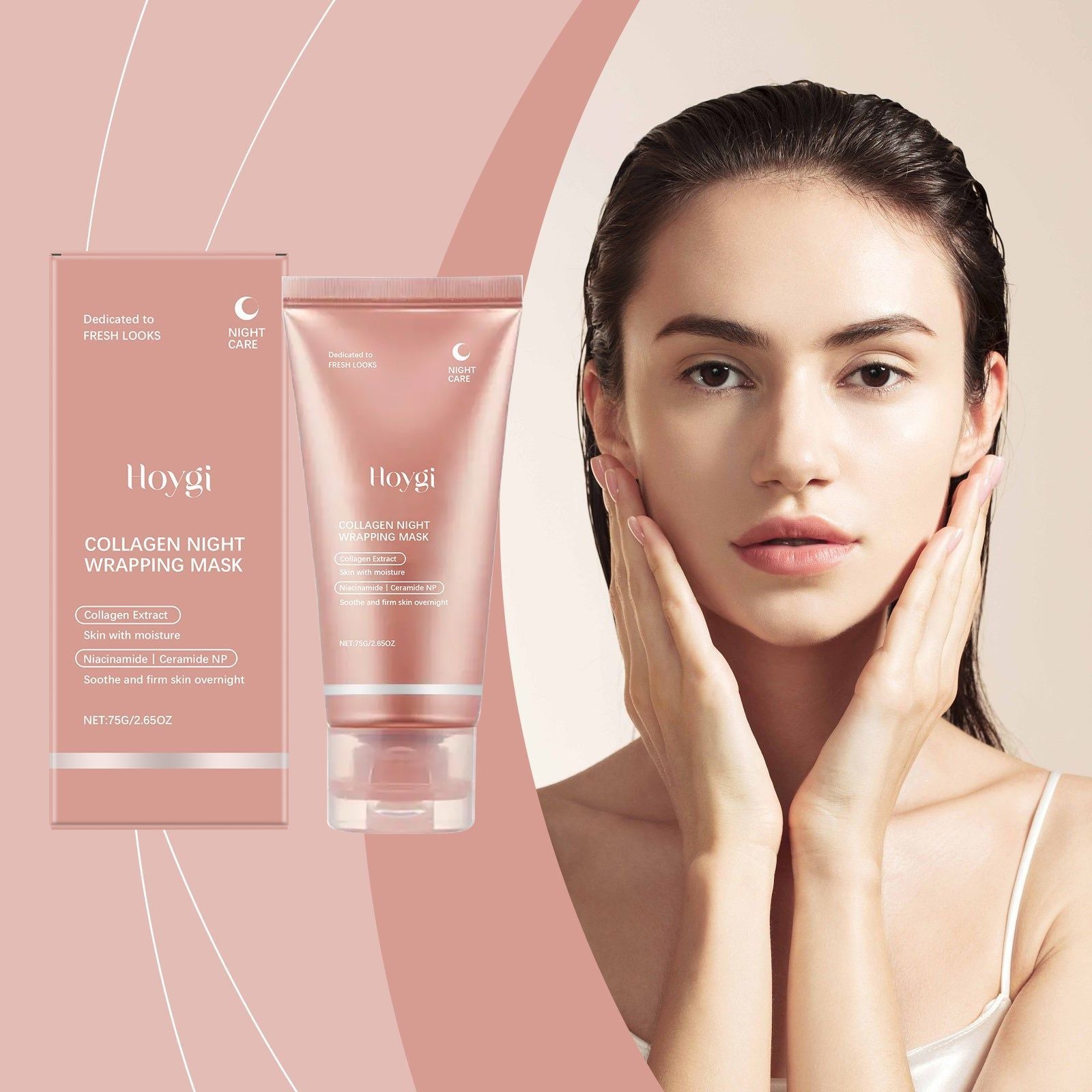 Collagen Peel & Tear Mask, Deep Facial Care, Hydrating, Brightening, Anti-Aging ,75g