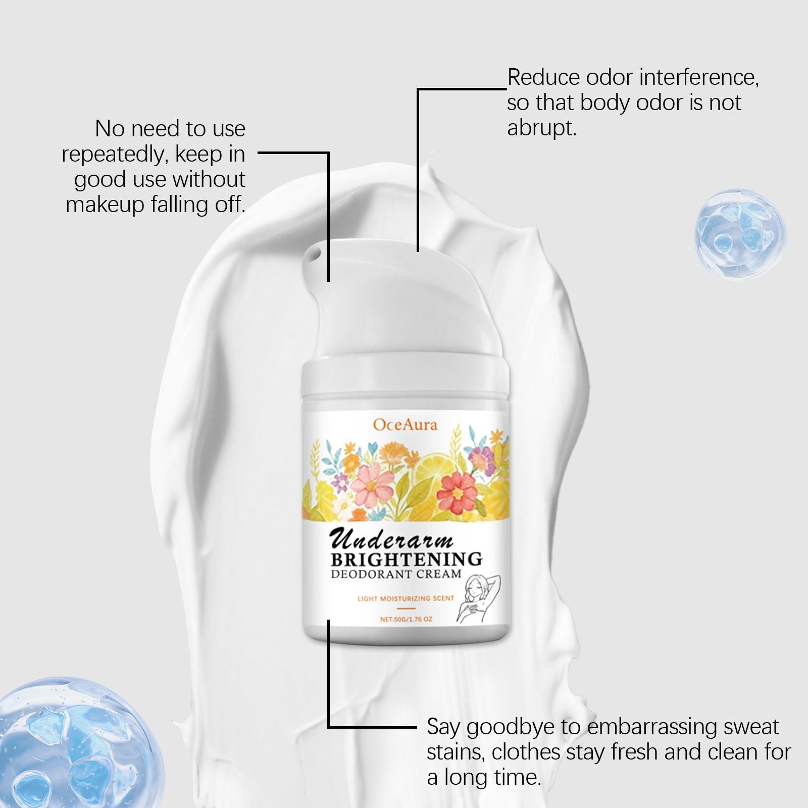 50g Underarm Care Cream with Moisturizing and Odor Control