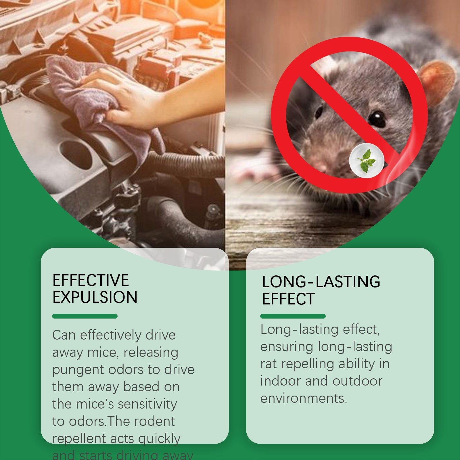 Effective Peppermint Rat Repellent Spray for Deratization, Indoor Outdoor, Long-Lasting ,120ml