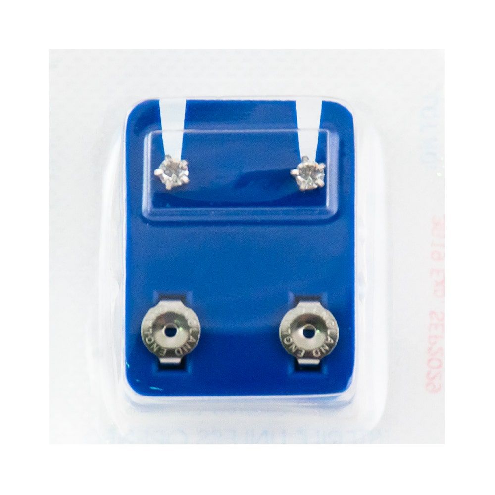 Caflon Singles Clawset Crystal April White Stainless Earring, 1Pc