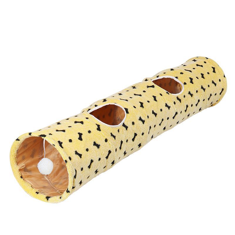 Cat Toys Collapsible Plush Tunnel Pet Scratch Resistant Foldable Play Tube Toy