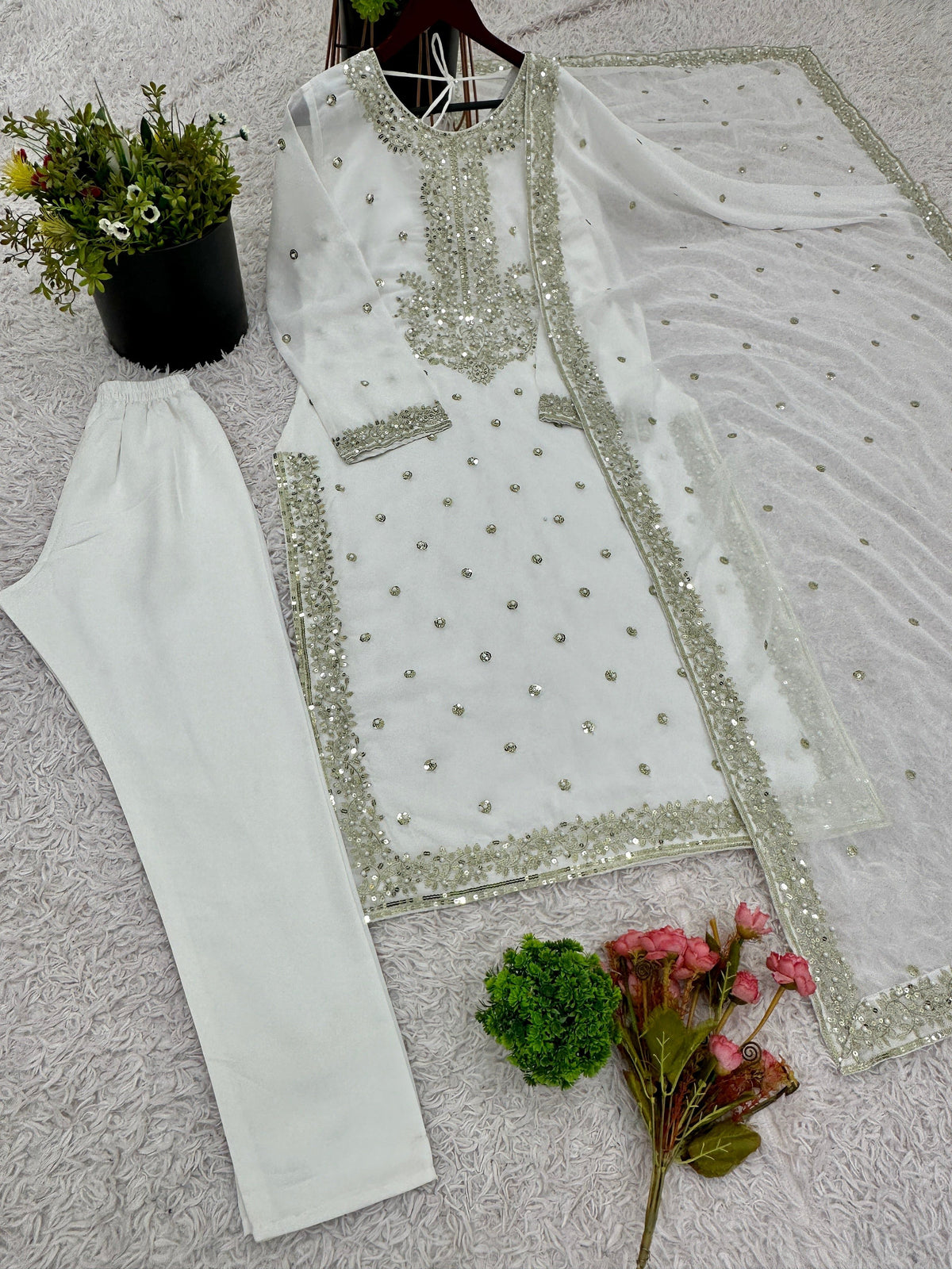 Fab Zone Designer Party Wear Look Fancy Top-Dupatta and Fully Stitched Sharara