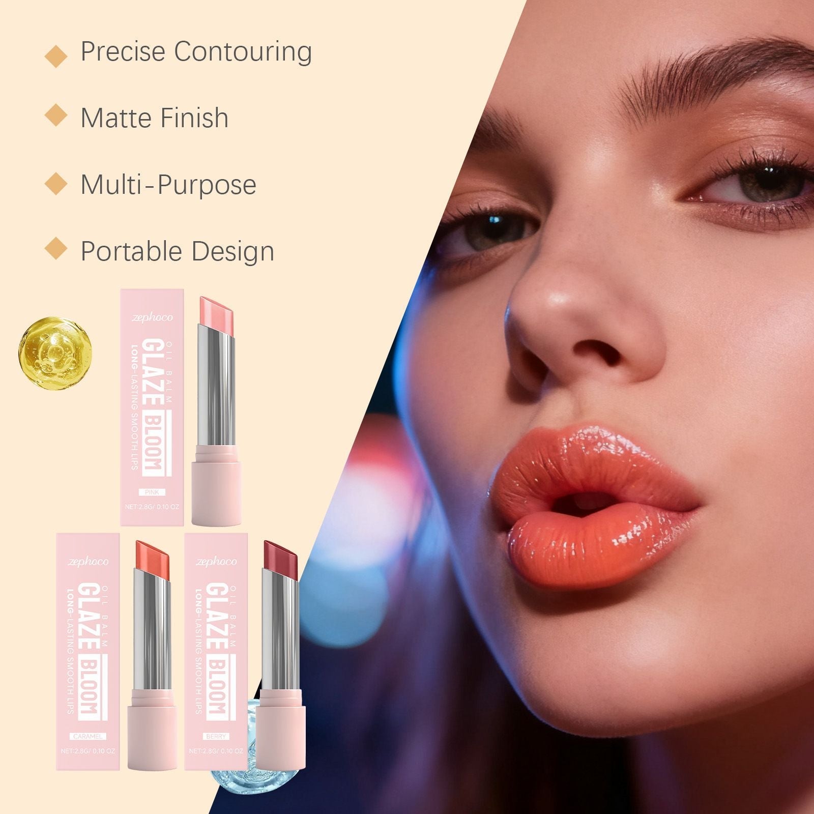 2.8g Tinted Lip Balm with Moisturizing and Natural Shine