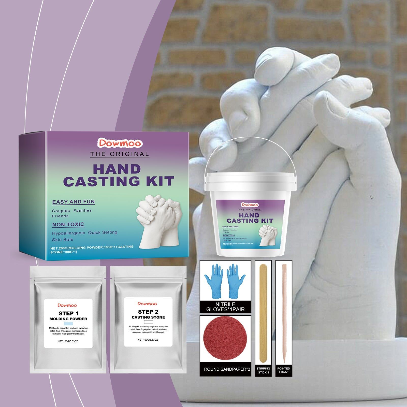 Create Stunning 3D Hand Models with DIY Hand Mask Powder Kit, Easy & Fun ,1set