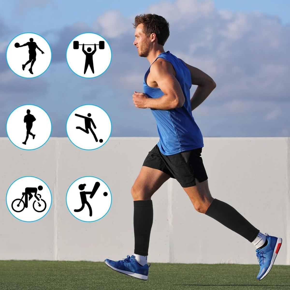 4Packs Calf Compression Sleeves Compression Stockings for Varicose Veins Shin Splints