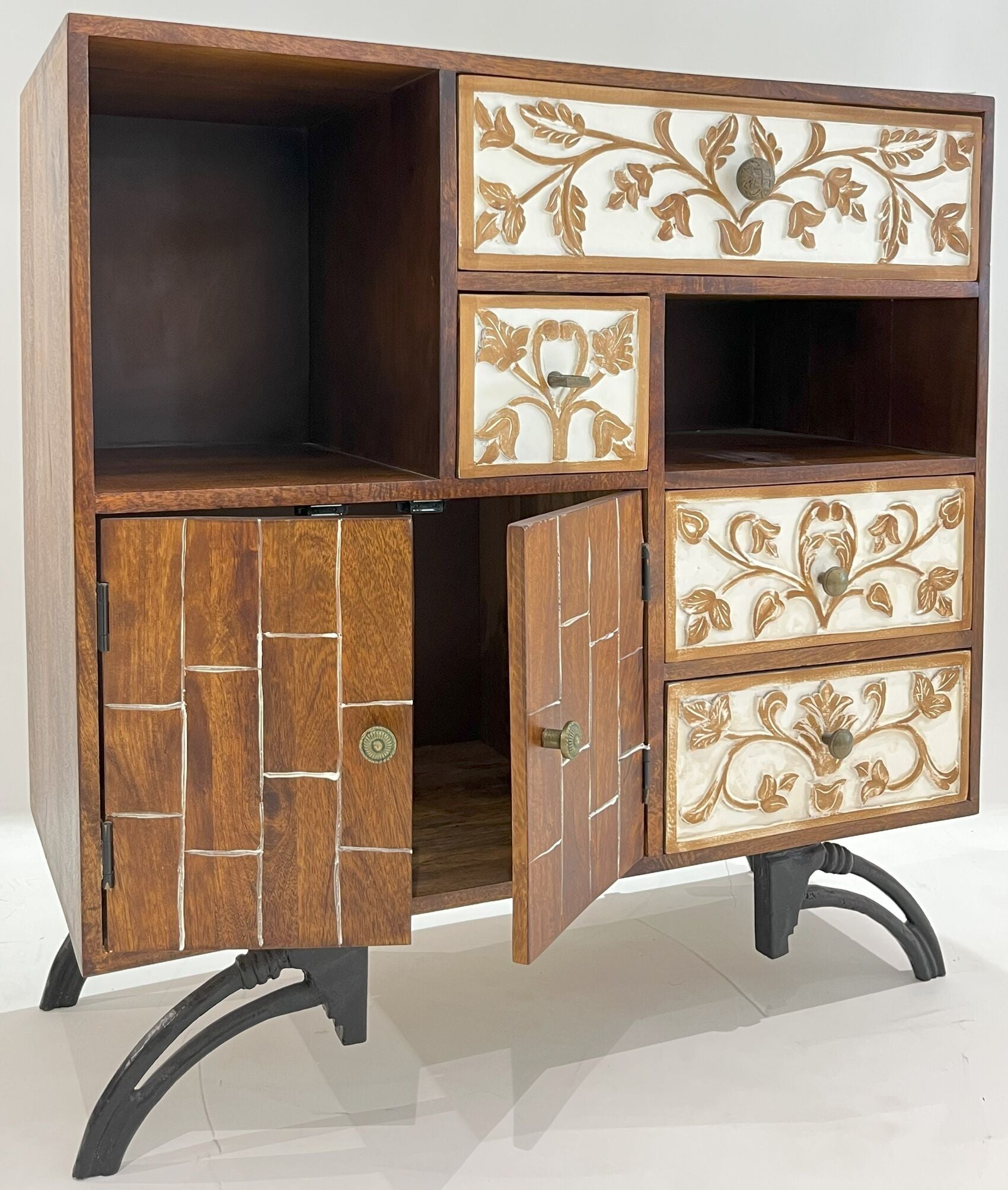 Brown and White Accent Chest #KA3636