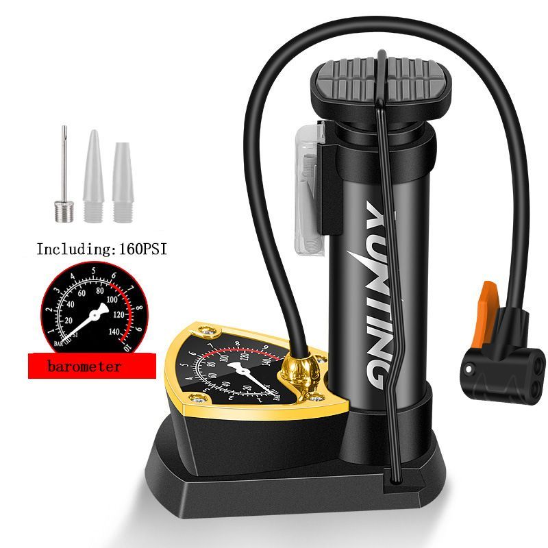 Mini Bicycle Single Cylinder Foot Pump Manual Vertical Bike Air Pump With Gauge