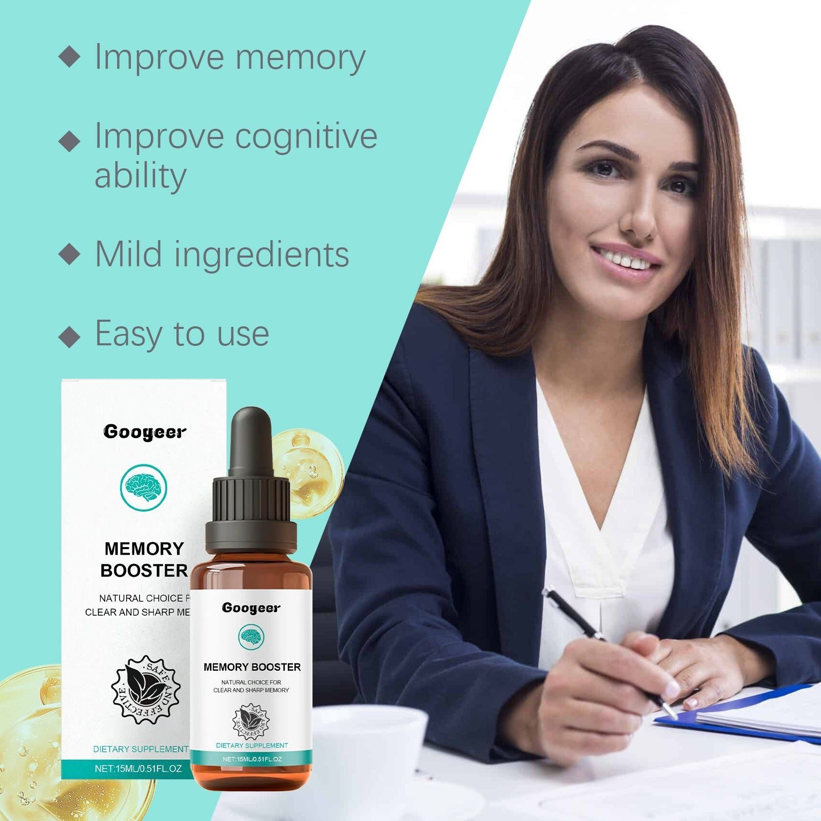 Boost Memory & Brain Power, Natural Body Care, Focus & Energy Support ,15ml