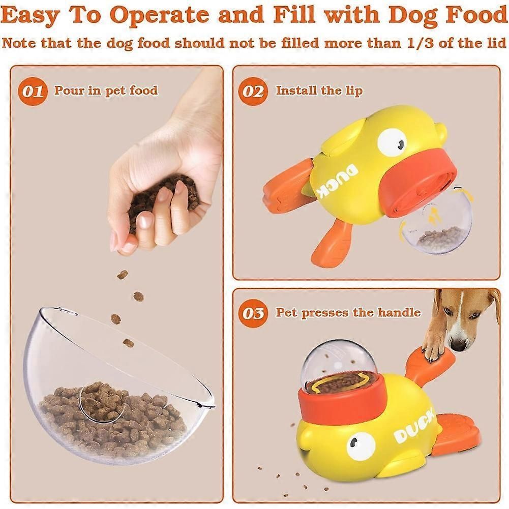 Pet Treat Dispenser Toy, Dog Feeder, Interactive Dog Toy, Duck Treat Dispenser Toy, Slow Puzzle Feeder Small Animal Bowl
