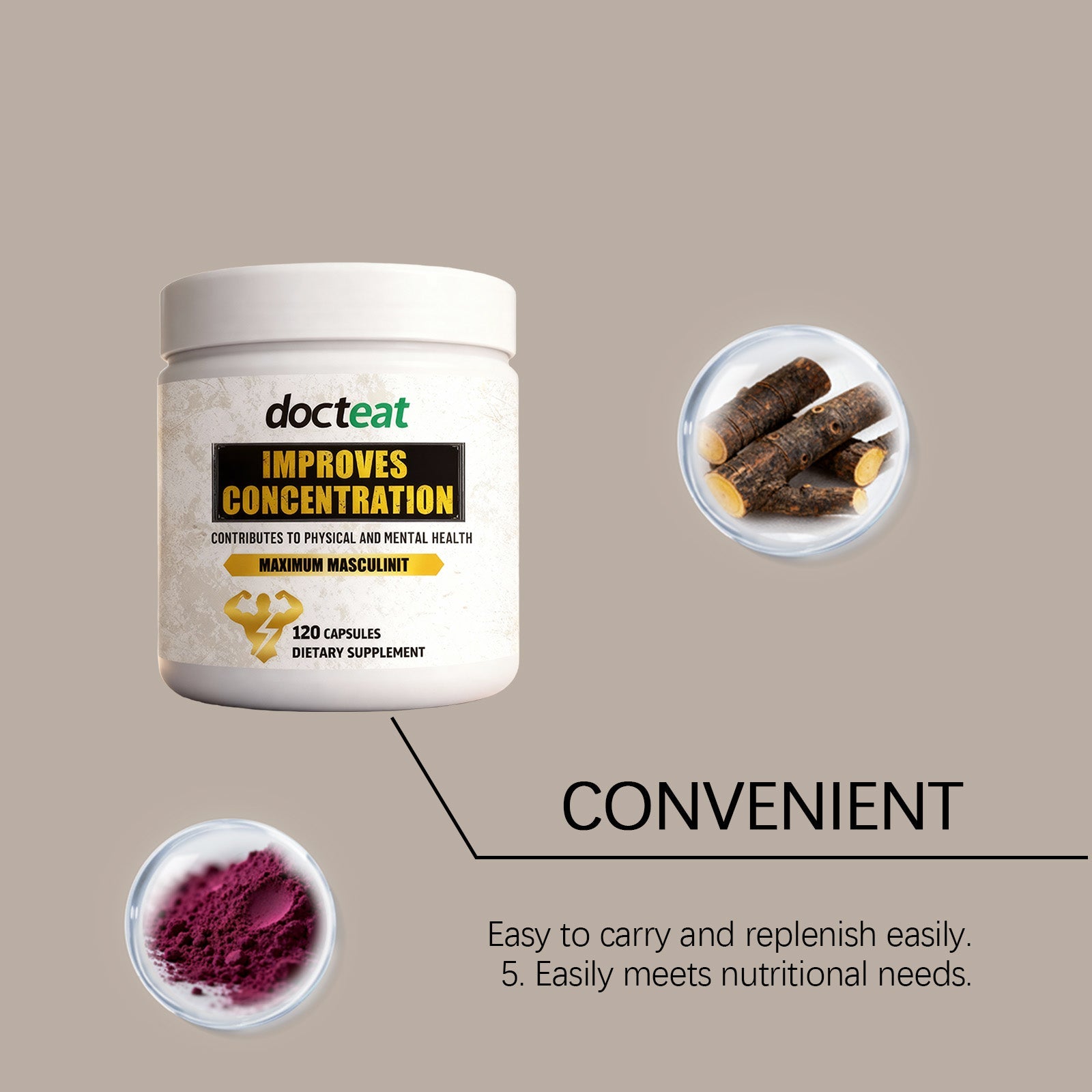 Boost Vitality with Male Care Capsules, Natural Body Care for Endurance ,120 capsules