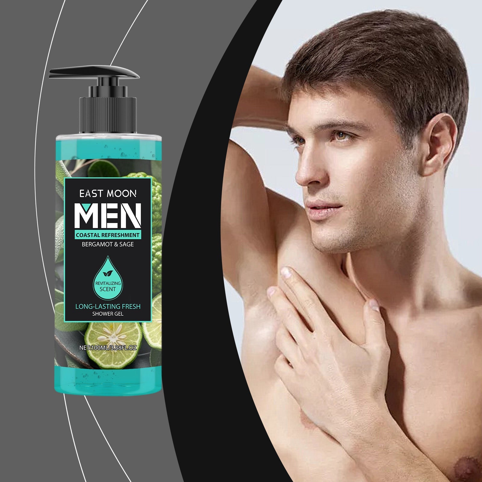 Bergamot Sage Shower Gel, Long Lasting Fragrance, Refreshing Body Wash ,100ml