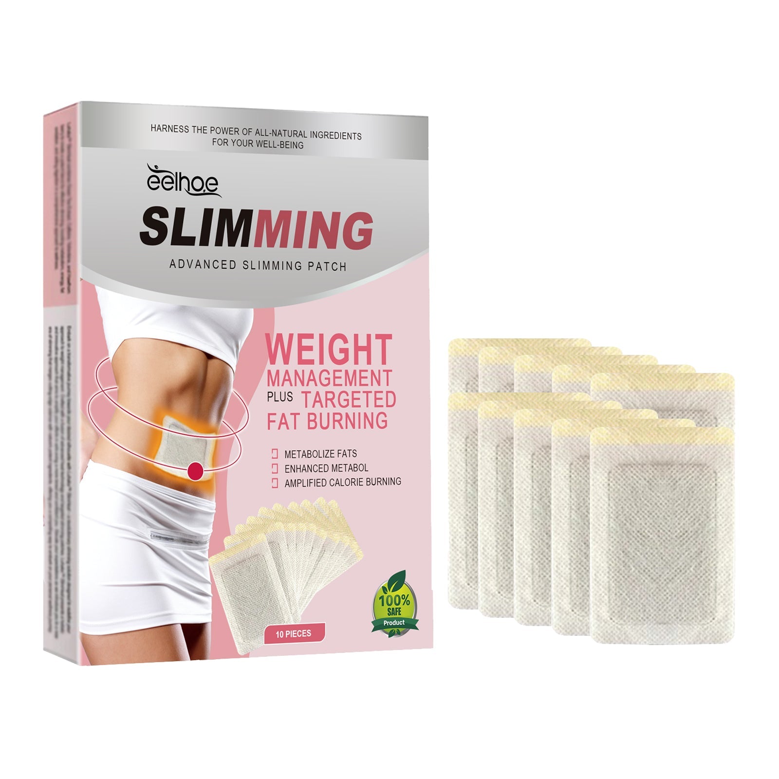 Compact Body Slimming Patch, Get Into Shape Fast, Burn Fat, Reduce Appetite ,10pcs