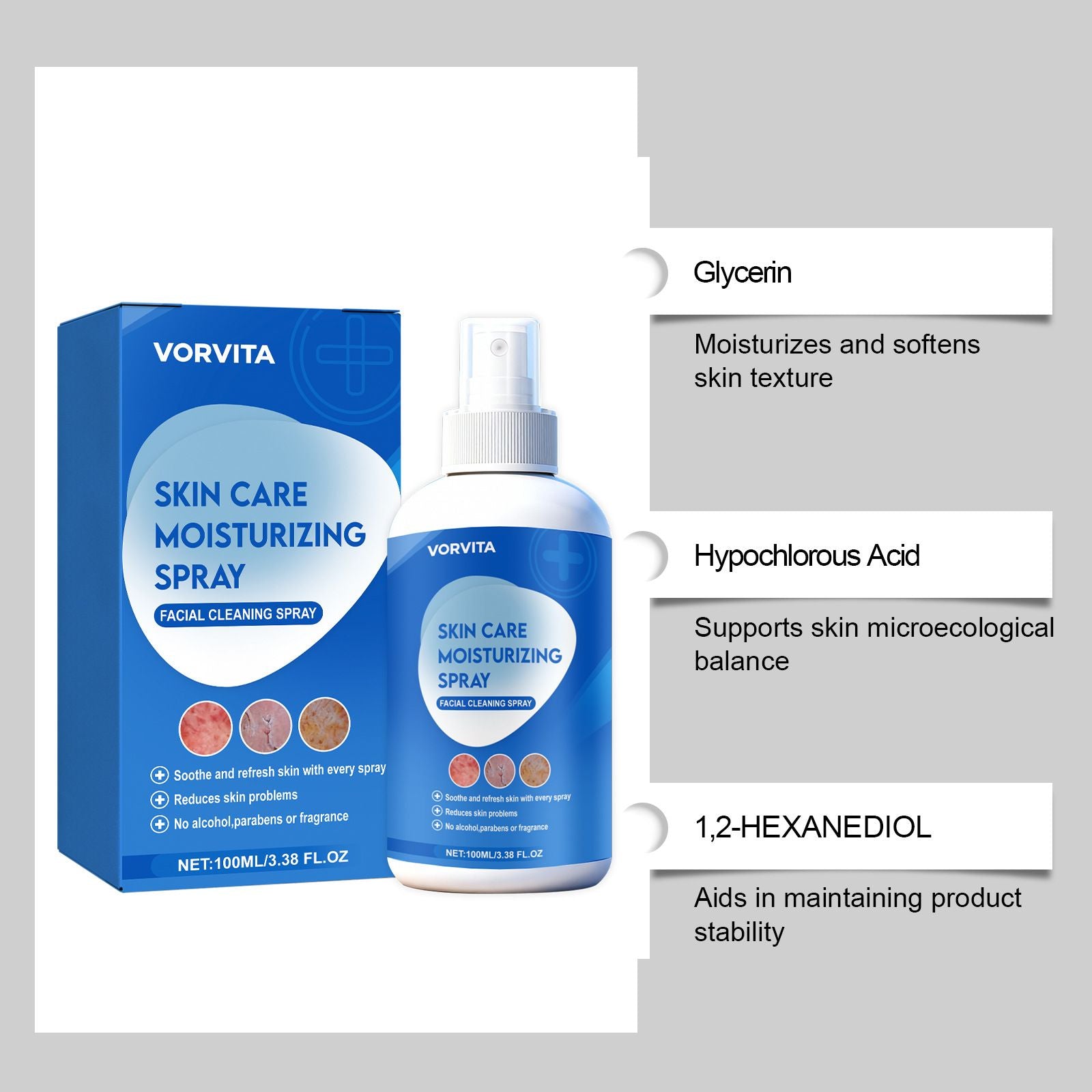 100ml Hydrating Facial Mist with Moisturizing and Makeup Refresh
