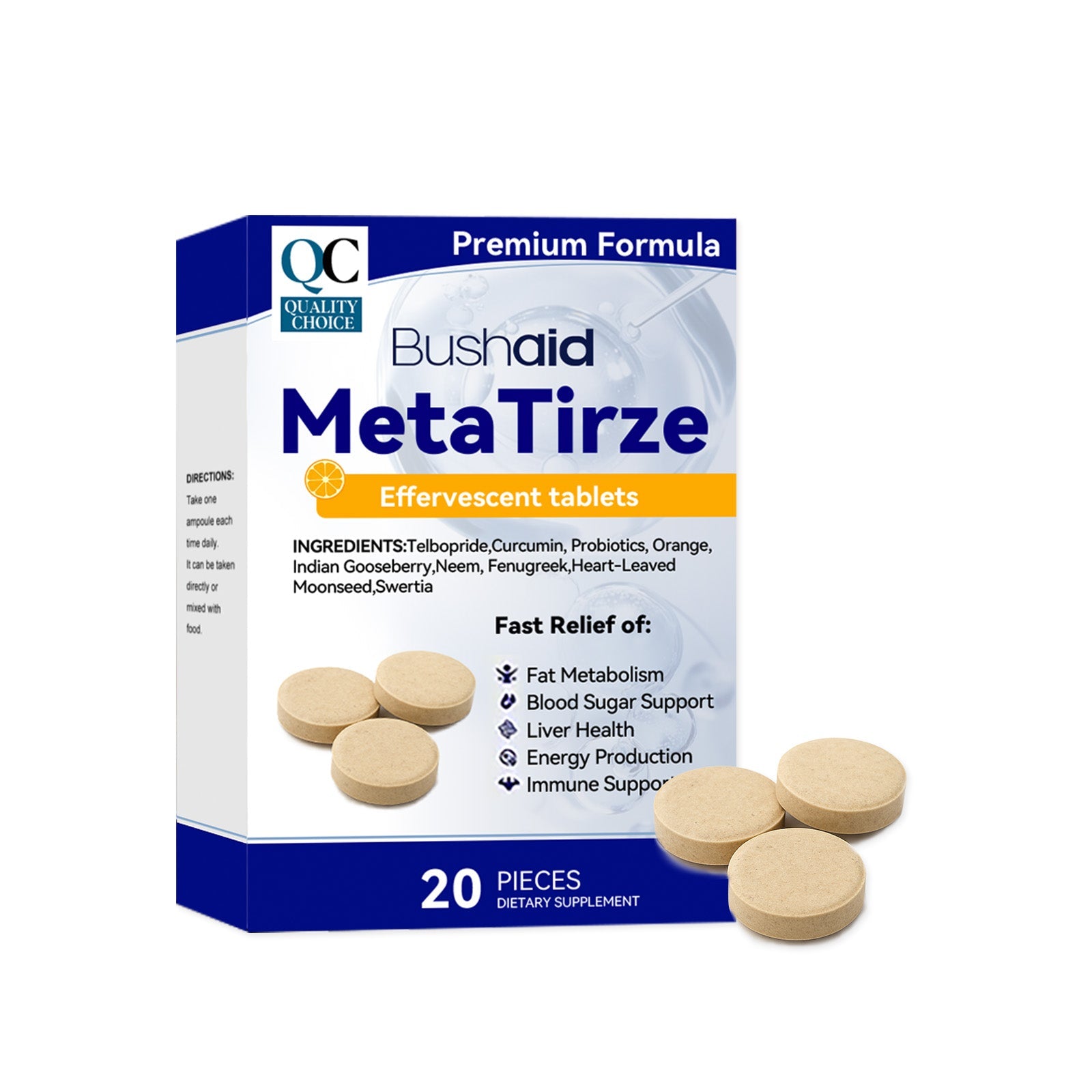 Boost Your Body Care with Effervescent Tablets, Digestive Support, Blood Sugar Balance ,20 pieces