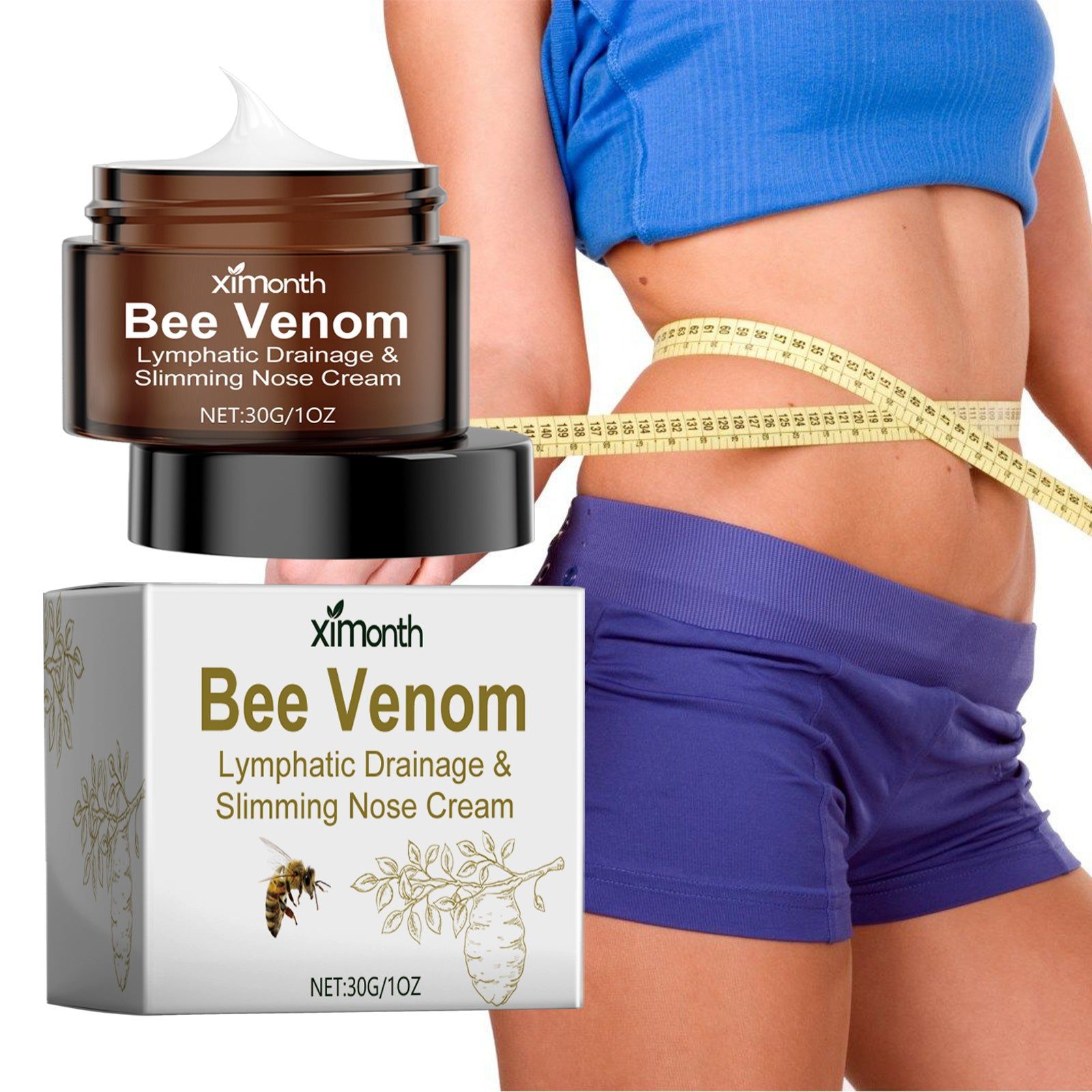 Bee Venom Body Care Cream, Slimming, Moisturizing, Skin Firming, Natural Detox ,30g