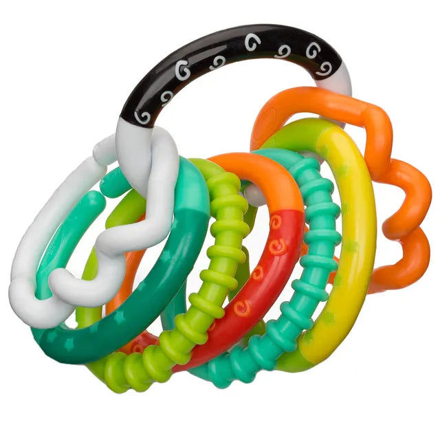 Infantino Textured Ring Links – Baby Sensory & Teething Toy Set | 0M+