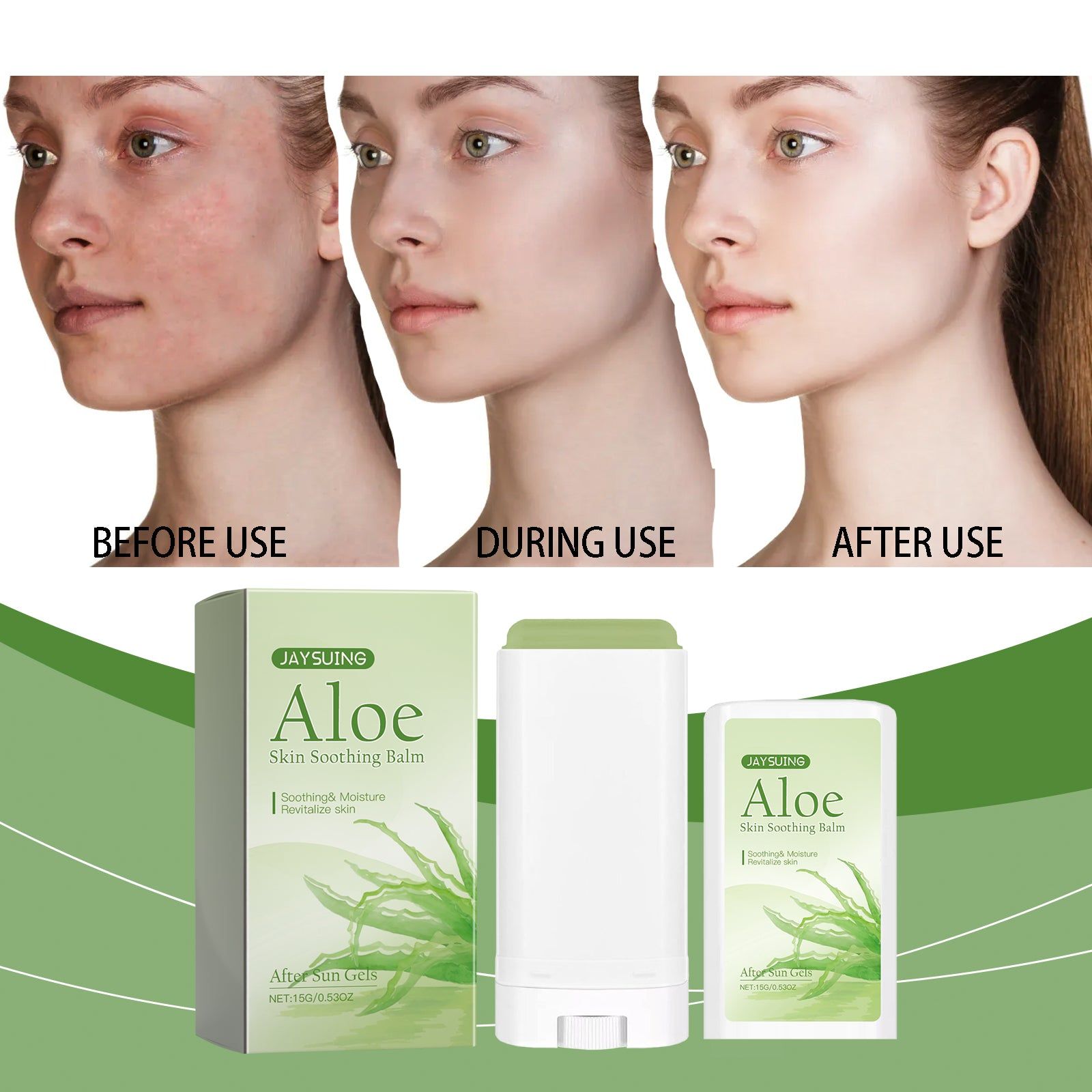 Aloe Vera Moisturizer, Portable Skin Care Bar for Hydrating, Soothing, and Repairing Sunburned Skin ,15g