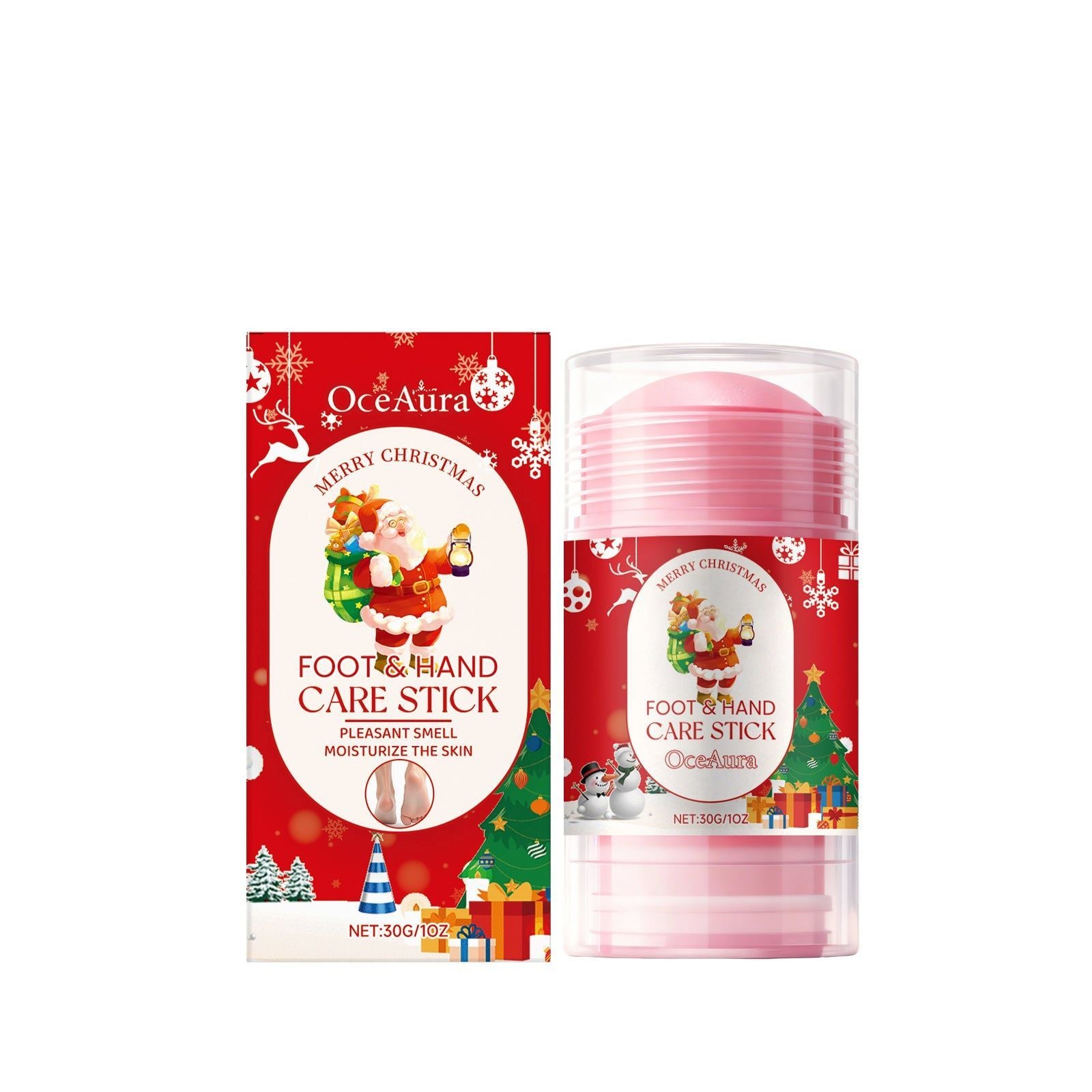 Christmas Body Care Stick, Hydrating Hand and Foot Moisturizer, Peach Flavor ,30g