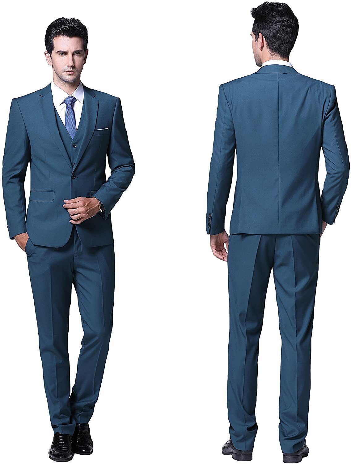 Blue Tuxedo Suit For men Wedding Coat pant 3 Piece Partywear Office Formal wear