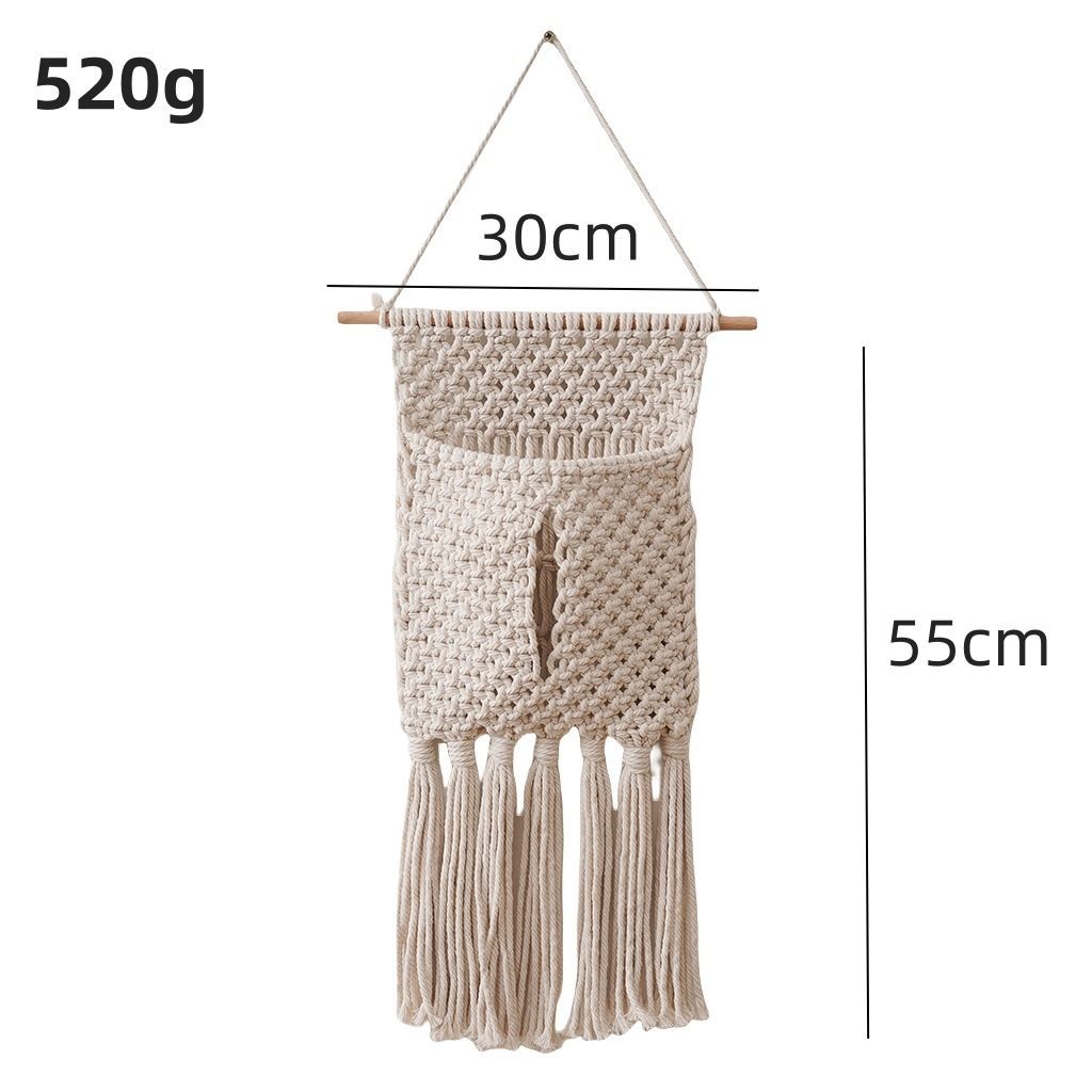 Handwoven Tapestry Wall Tissue Paper Cover and Dry Flower Holder Basket