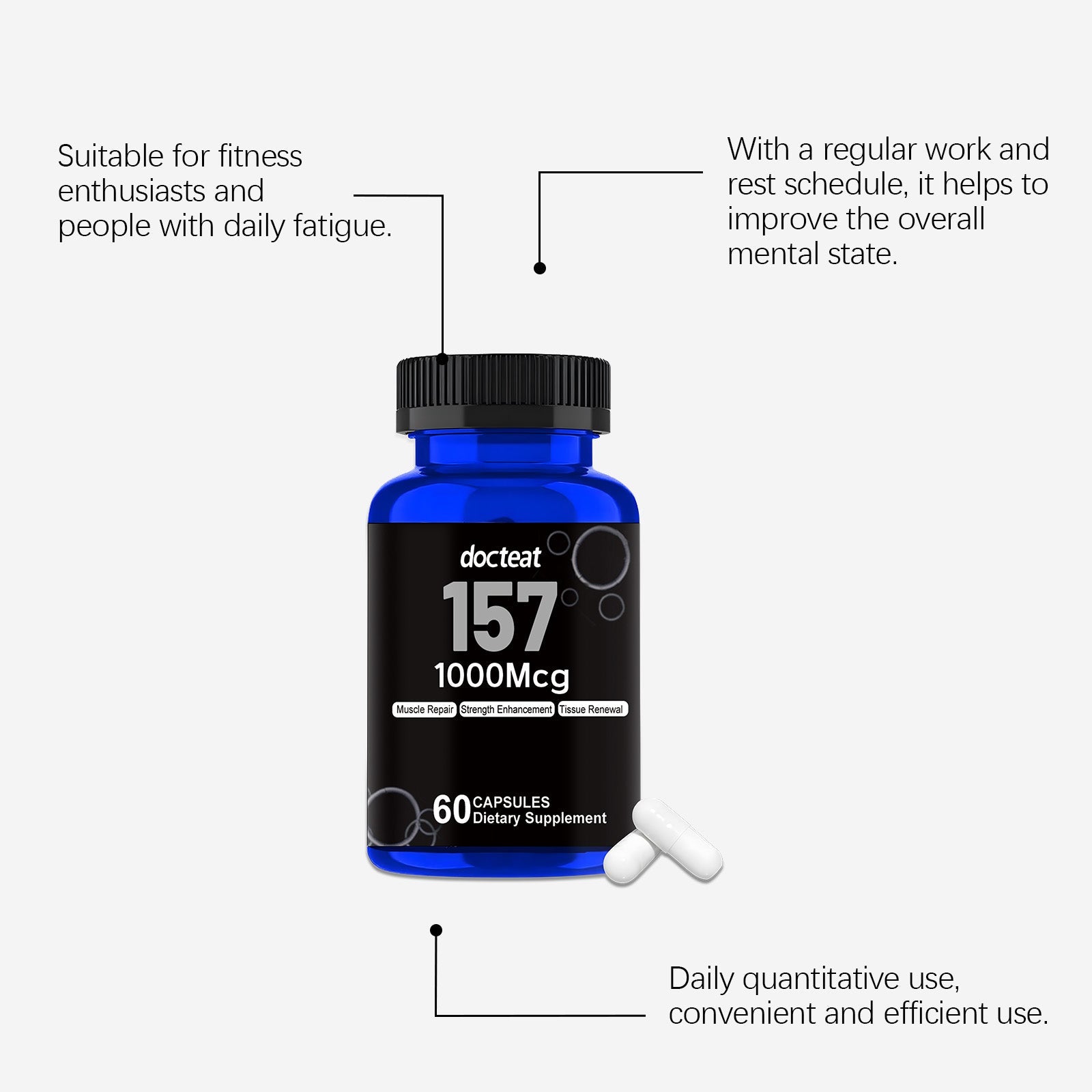 Boost Your Body Care with BPC-157 Capsules, Enhance Muscle Recovery & Vitality ,60 capsules