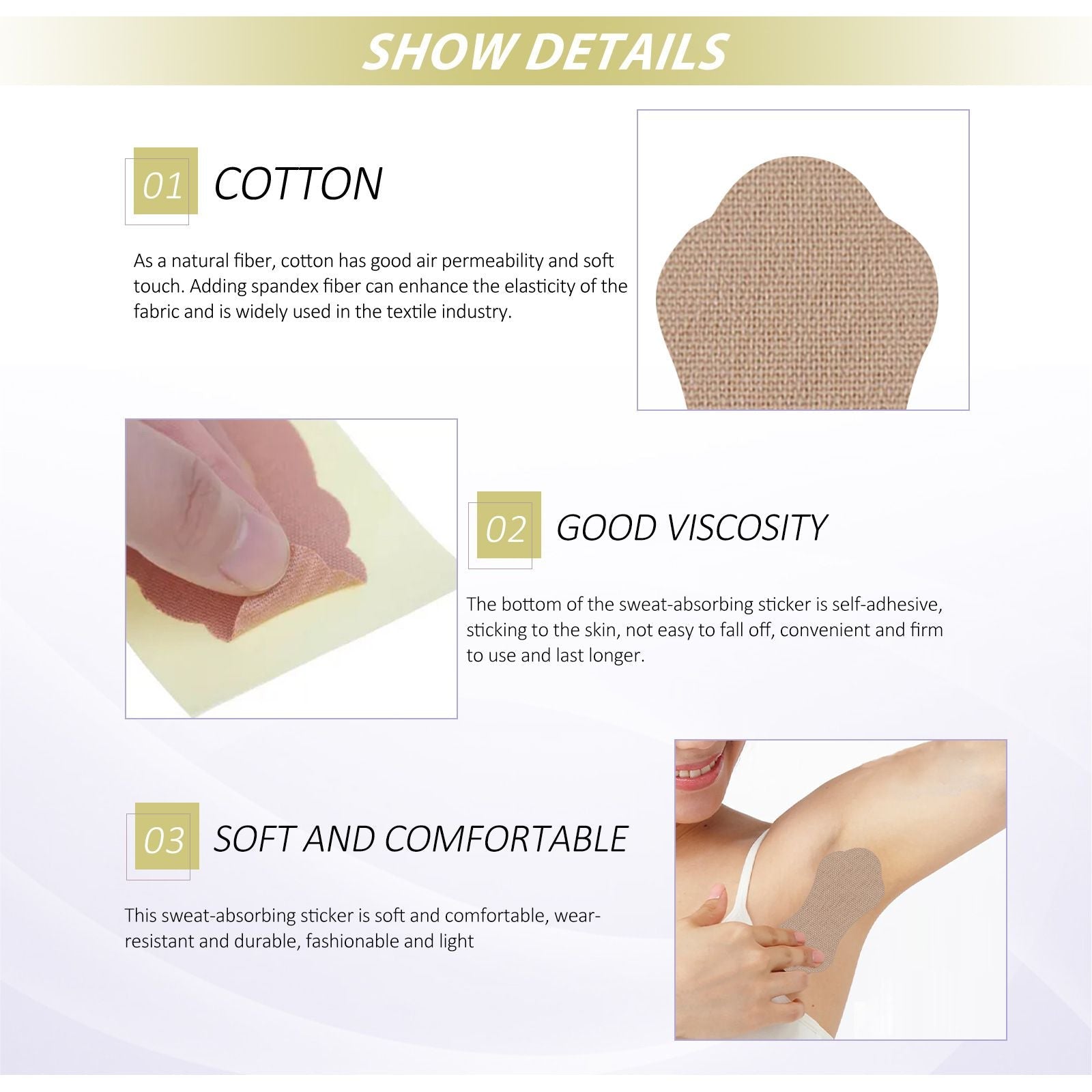 EELHOE Underarm Sweat Pads (12pcs/box) - Disposable, Breathable & Invisible Anti-Sweat Patches for All-Day Freshness