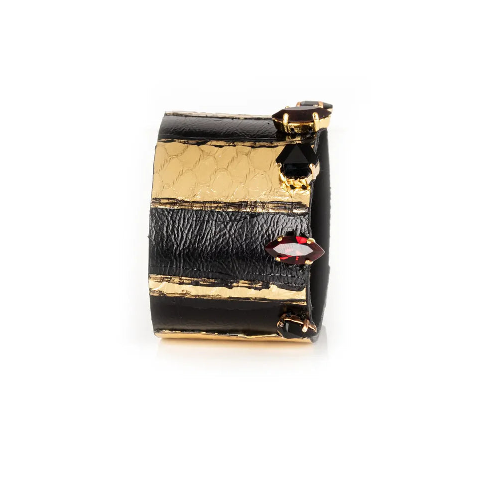 The Dark Molten Rebel Gold & Noir Statement Cuff