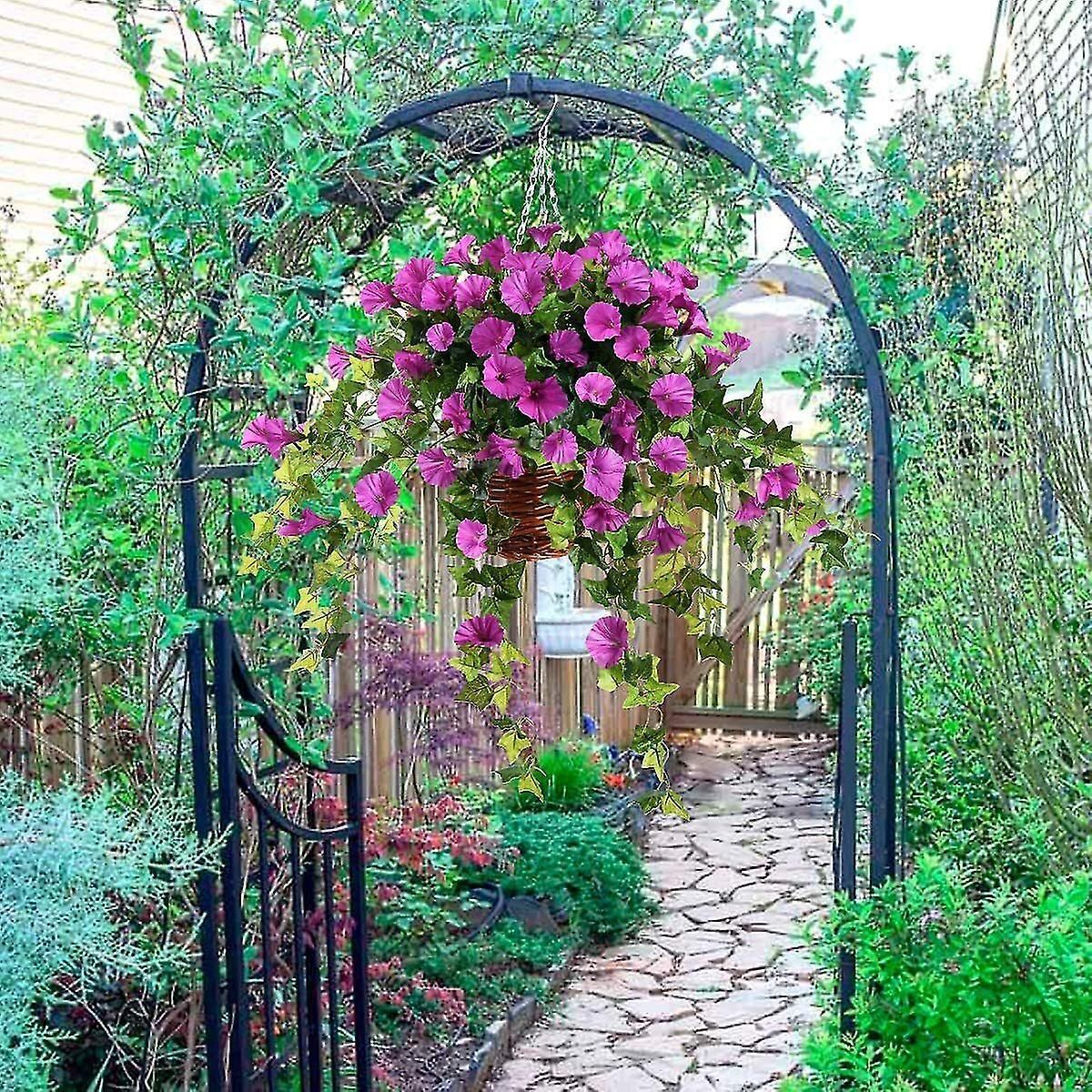 Artificial Petunia Hanging Basket for Indoor and Outdoor Decoration