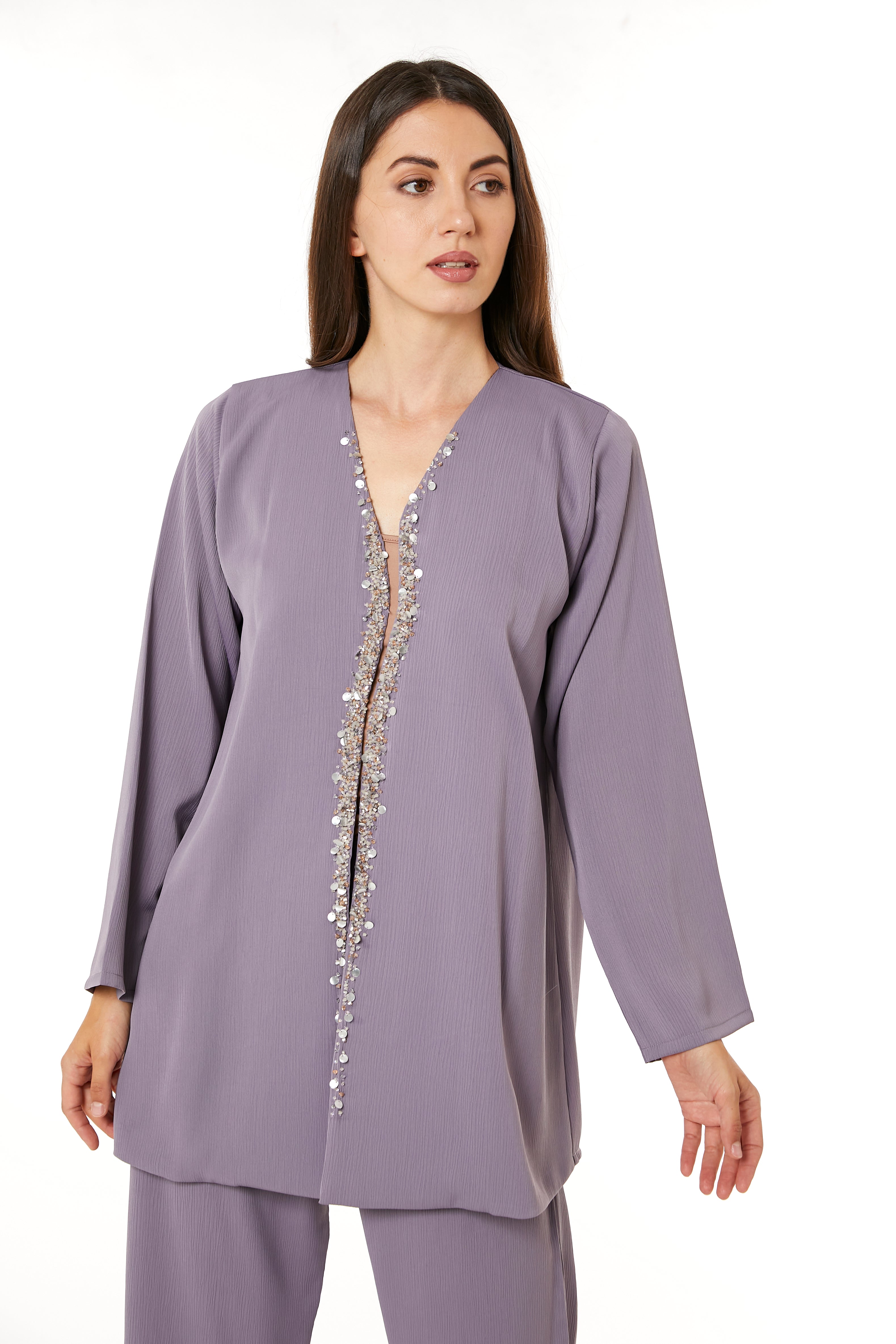 MOiSTREET Purple Zoom Top and Pants Set