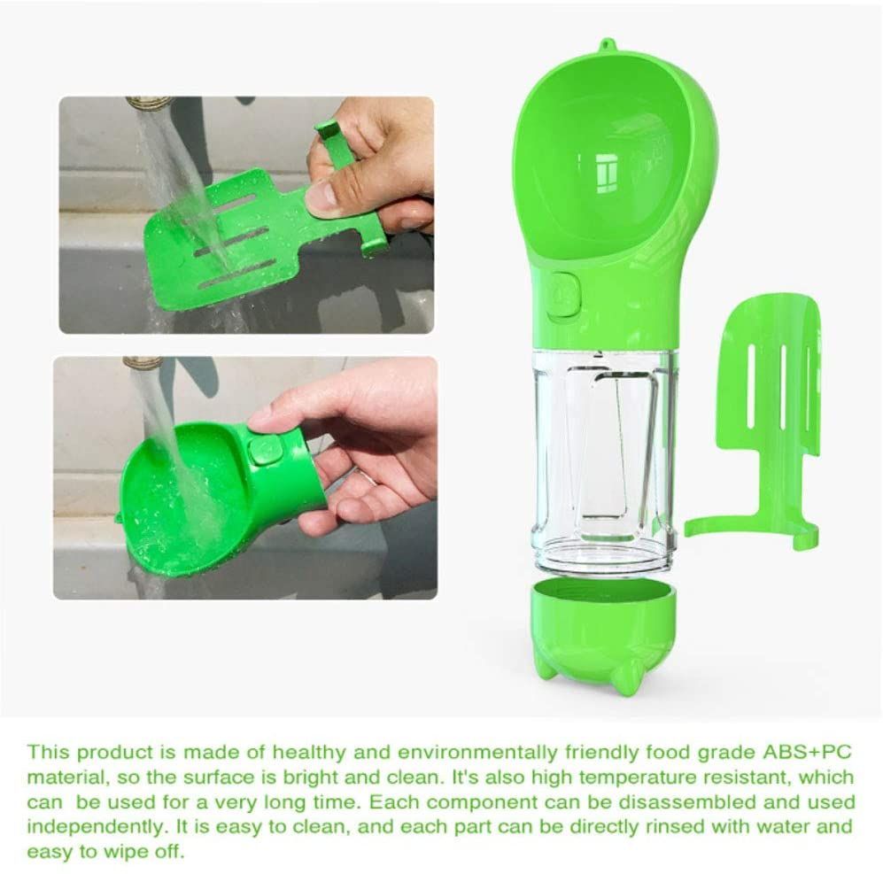 Pet Dispensor With Food Storage Drinking Bowl Poop Bagand Shovel