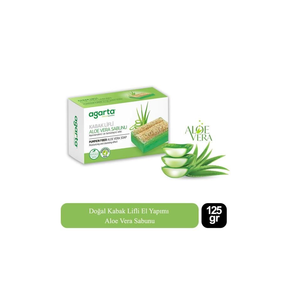 Handmade Aloe Vera Soap With Natural Pumpkin Fiber Purifying Effect 125 gr