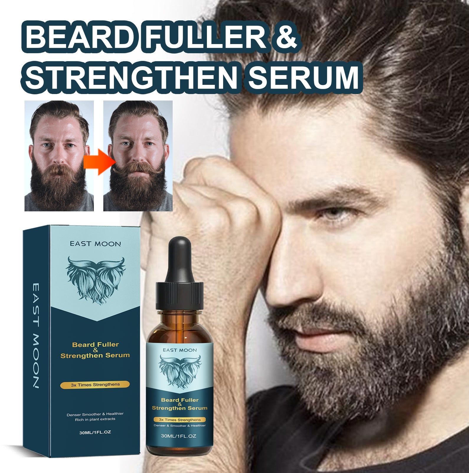 Beard Care Serum for Stronger Thicker Softer Beard, Nourishing & Growth Booster ,30ml