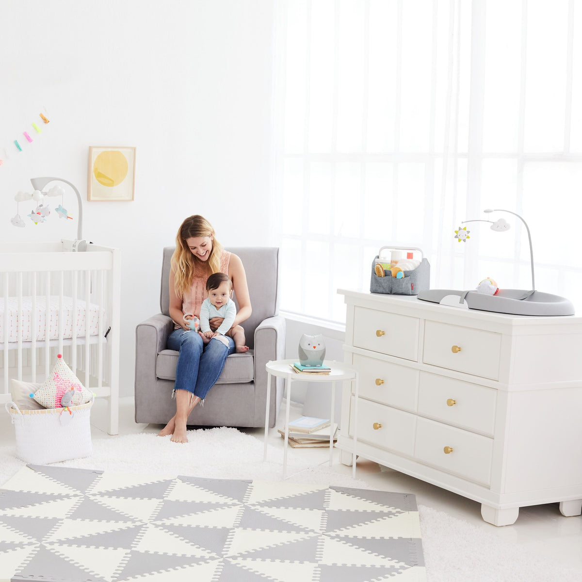 Skip Hop Light-Up Diaper Caddy - Grey