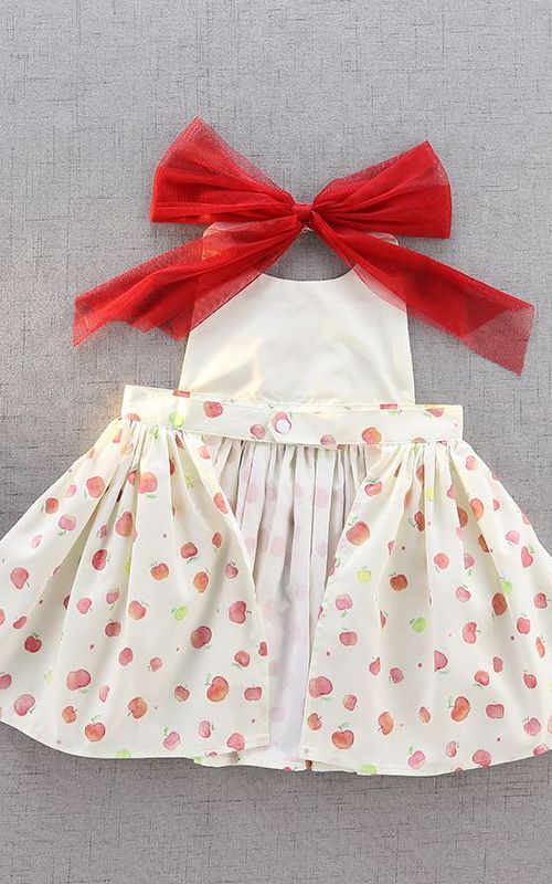 Little Girls Cooking Baking Apron Kitchen Waterproof Bow Aprons Dress