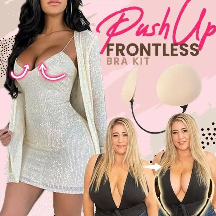 Deep Push Up Plunge Bra Kit Backless Strapless Bra Thin Gather Nipple Patch Underwear