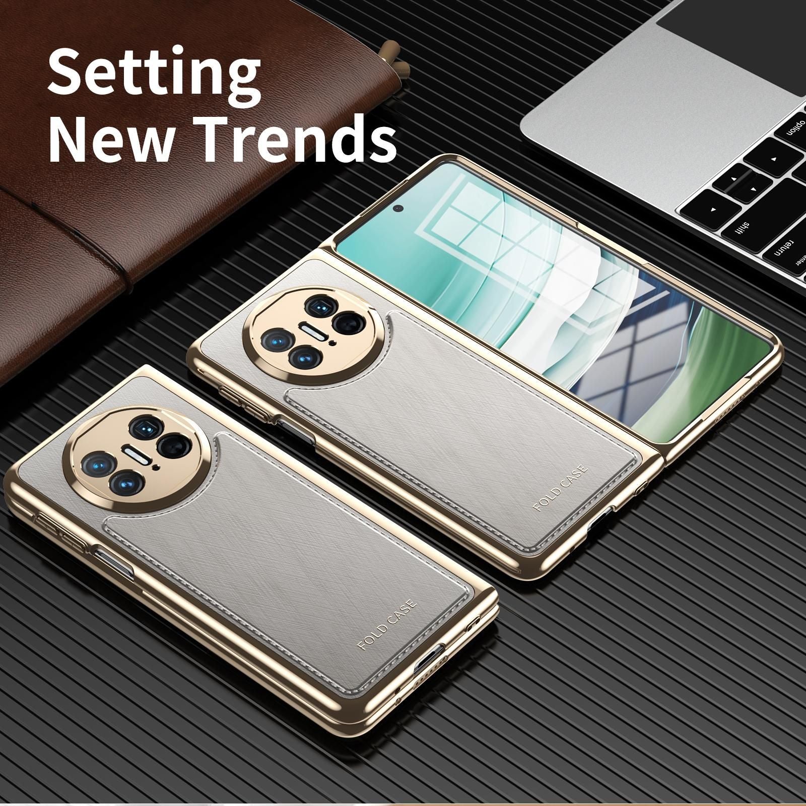 Plating Silver Brocade Case For Huawei Mate X3
