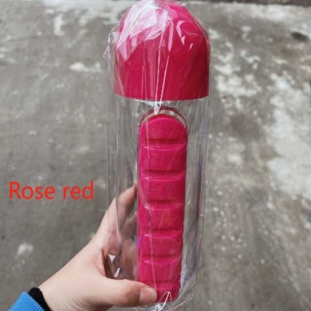 Portable Plastic Medicine Bottle 2-in-1 - Convenient Travel Pill Dispenser &amp; Storage Container