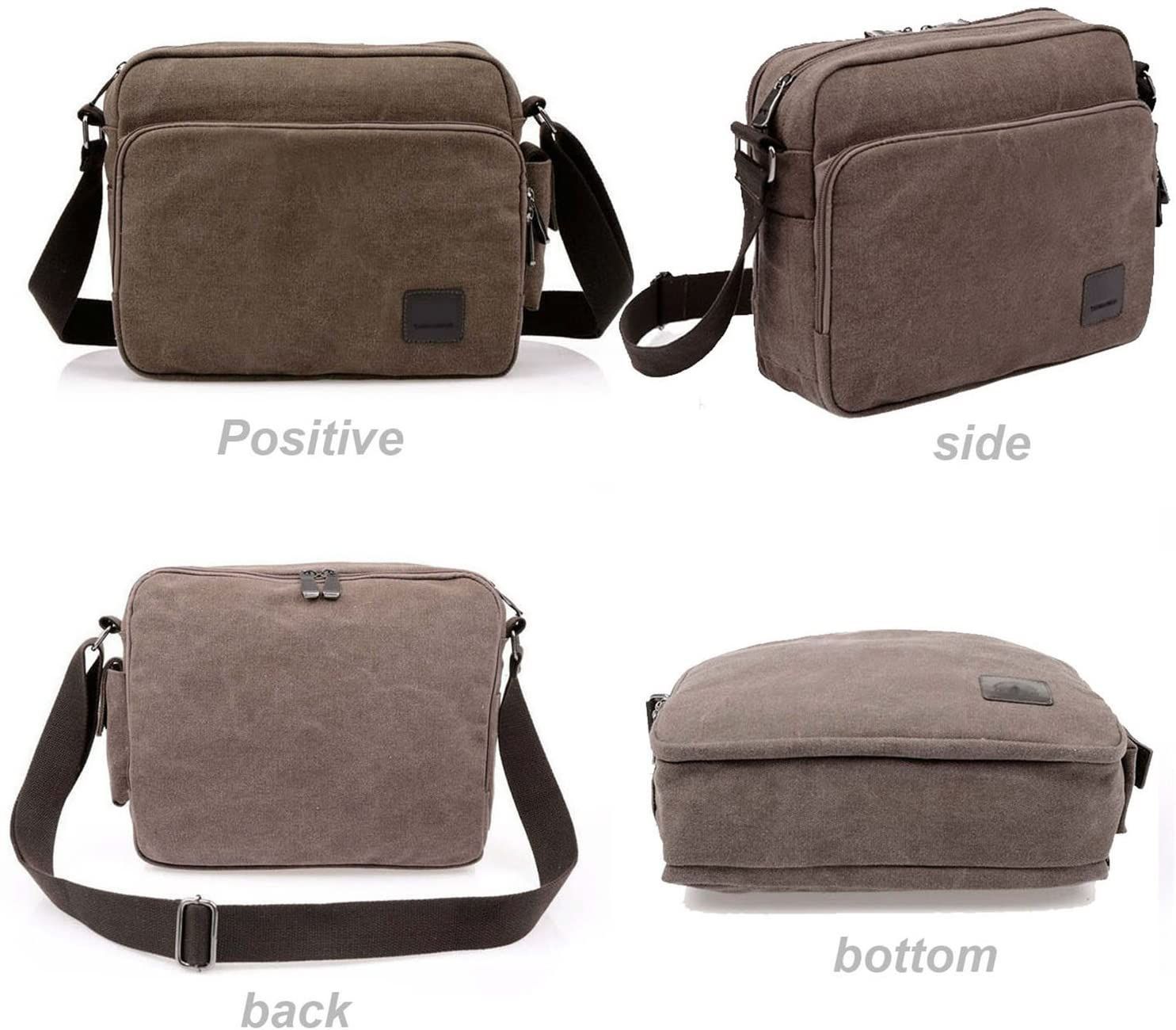 Multifunction Canvas Shoulder Men Bag Crossbody Handbag Vintage Messenger Bag