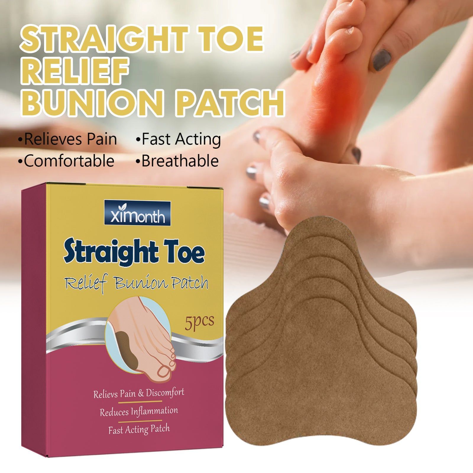 Bunion Patch Relieve Pain Swollen Thumbs, Foot Joint Relief, Natural Healing ,5pcs