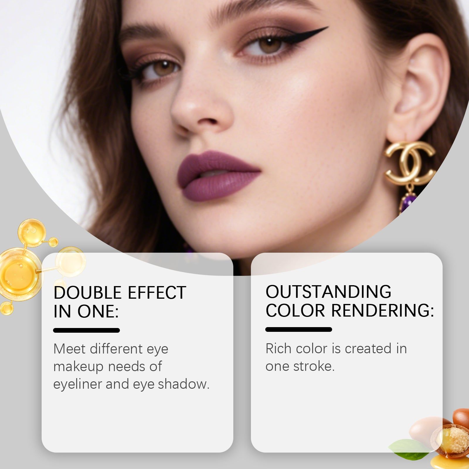 Black Two-In-One Eyeliner Pen, Beauty Collection, Long-Lasting, Easy for Beginners ,2g