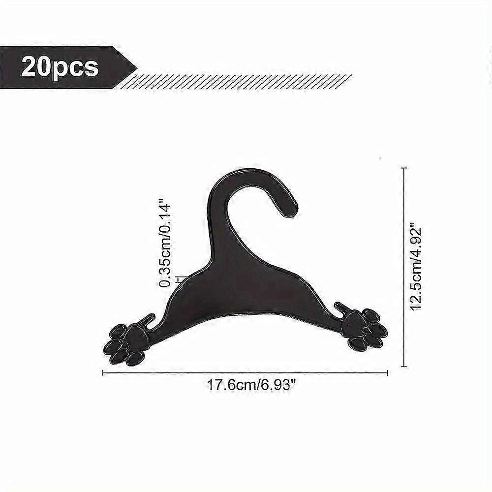 20pcs Dog Paw Print Plastic Clothes Hangers for Wardrobe Storage