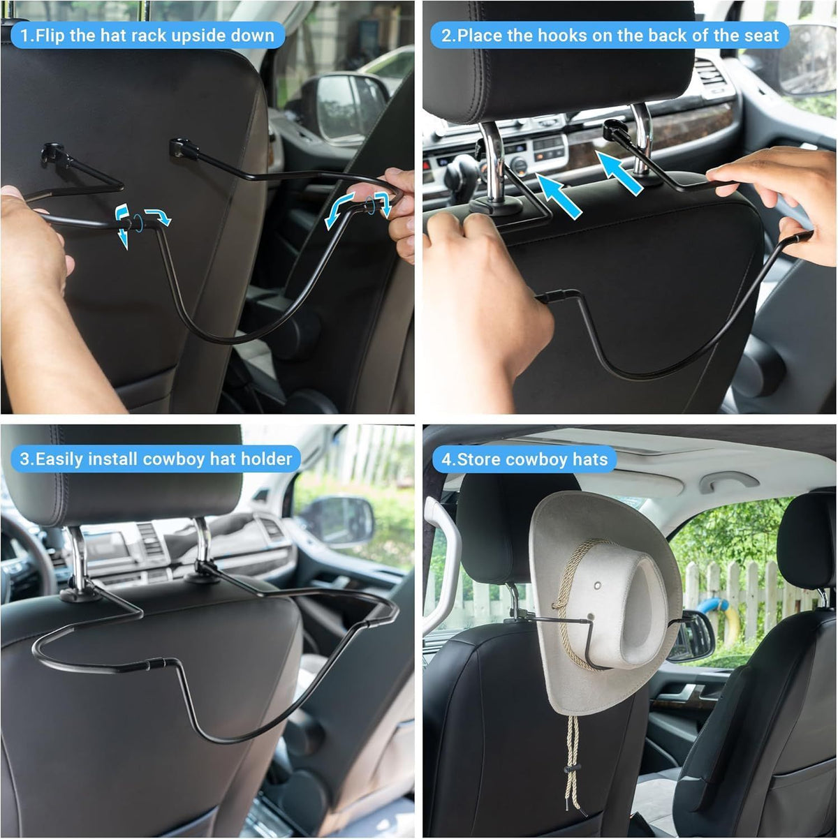 Cowboy Hat Holder Cowboy Hat Rack Cowboy Hat Holder for Car Truck Seat