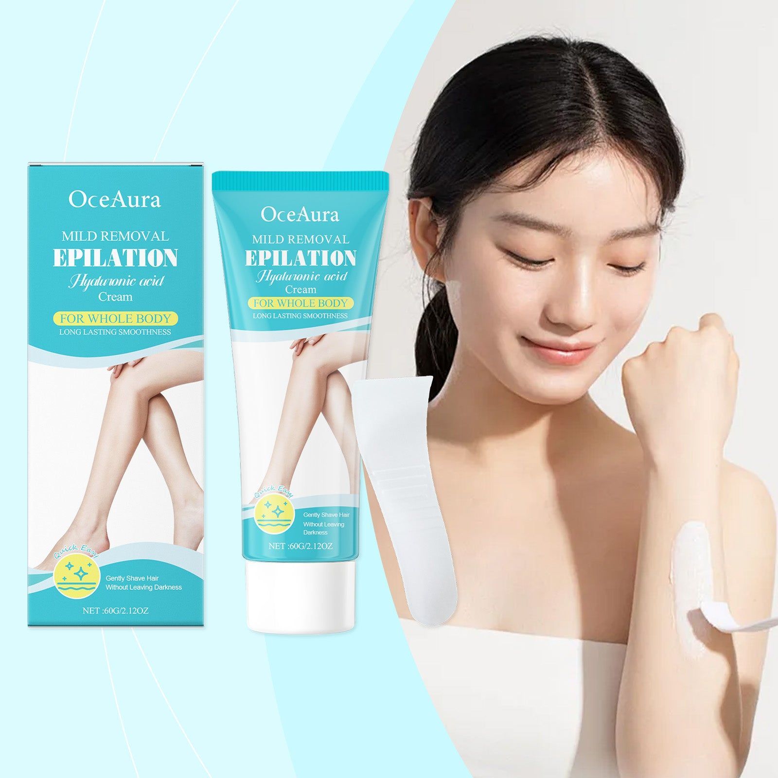 Body Hair Removal Cream, Moisturizing, Soft Skin, Gentle, Easy to Use ,1 set